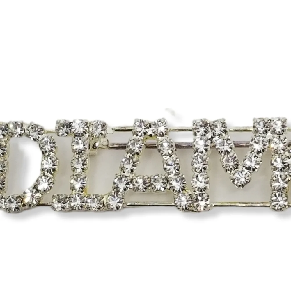 VINTAGE SILVERTONE & GLASS RHINESTONE 